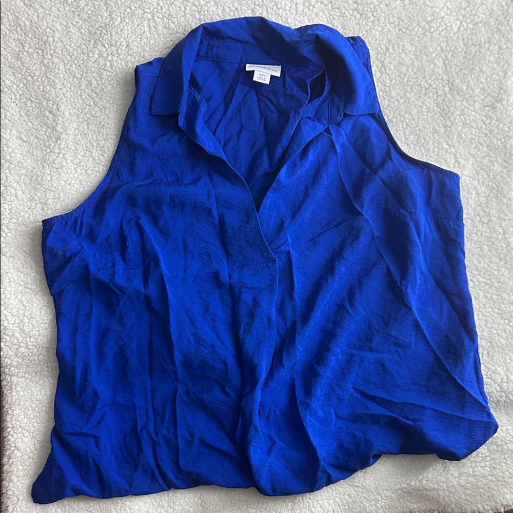 Liz Claiborne Royal Blue Sleeveless Blouse